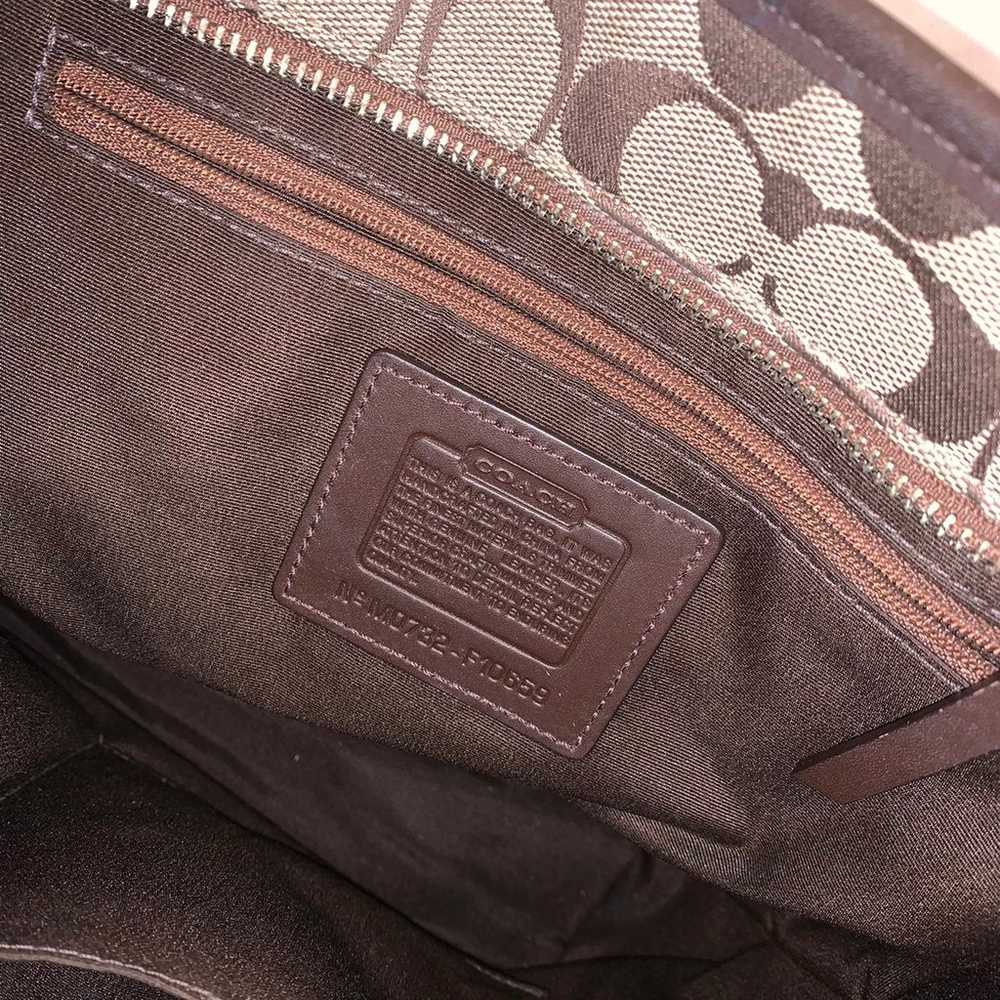 Vintage Coach Brown Canvas Medium Tote Shoulder B… - image 7