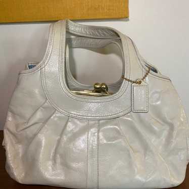 バッグ COACH Ergo Hobo White Leather Signature Vintage COACH Legacy Ergo XL Tote Purse Handbag Very HTF In