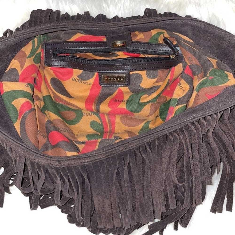 Suede fringe 90's vintage boho hobo bag - image 10