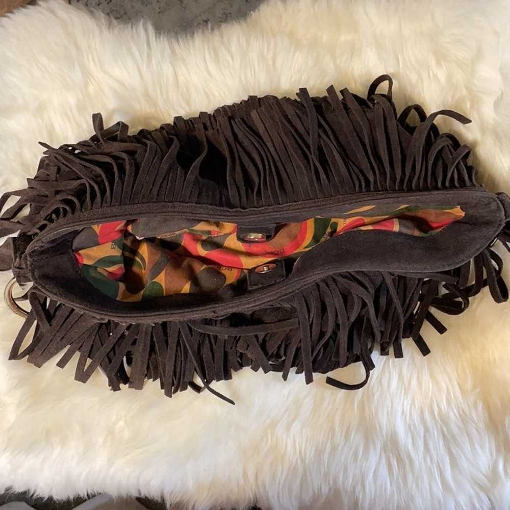 Suede fringe 90's vintage boho hobo bag - image 6