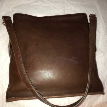 Elegant Coach Dark Chocolate Brown Leather Bag