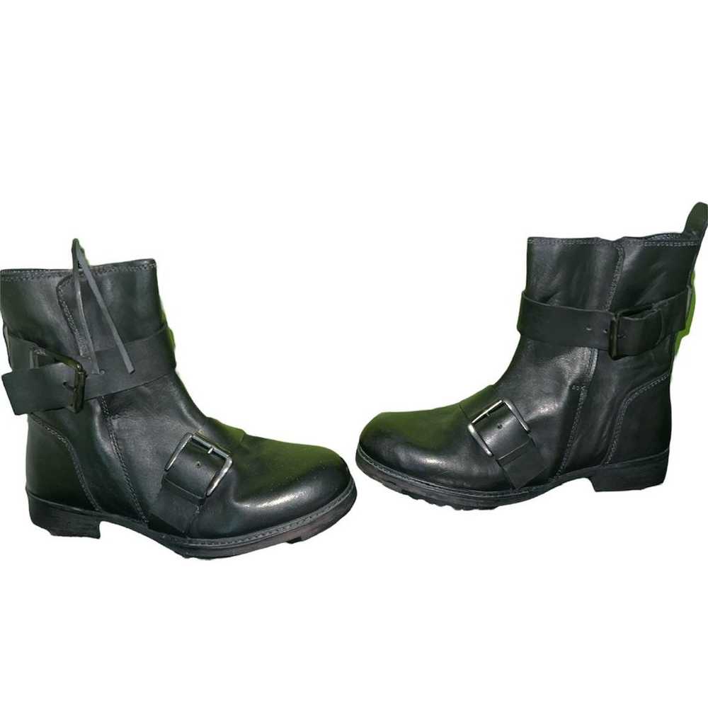 NWOT black women's leather Moto boots - image 1