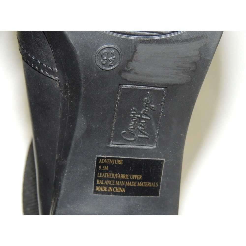 Crown Vintage Adventure Block Heel Black Leather … - image 8