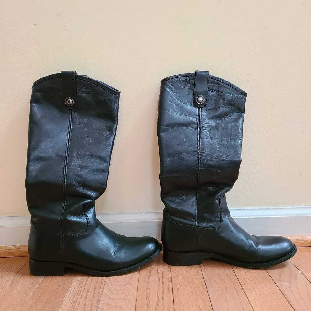 Frye Vintage Melissa Button Lug Tall Boots Black … - image 3