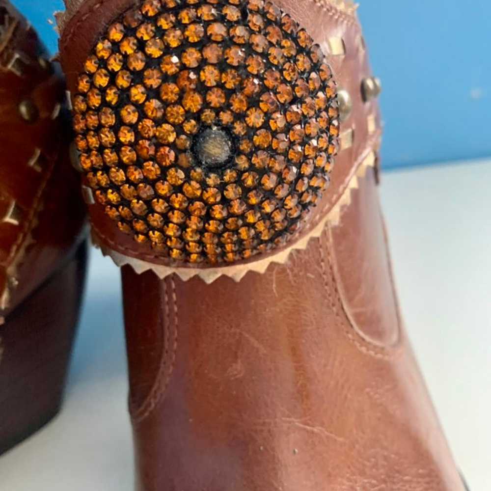 Steven By Steve Madden Leather Embellished Cowboy… - image 3