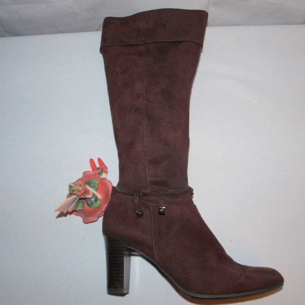 Predictions Faux Suede Boots Mid-Calf Comfy Brown… - image 2