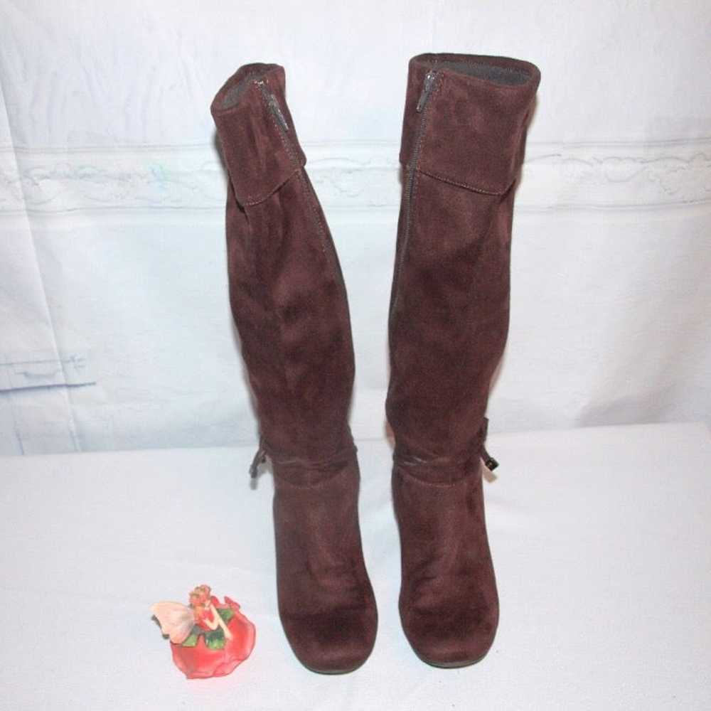 Predictions Faux Suede Boots Mid-Calf Comfy Brown… - image 3