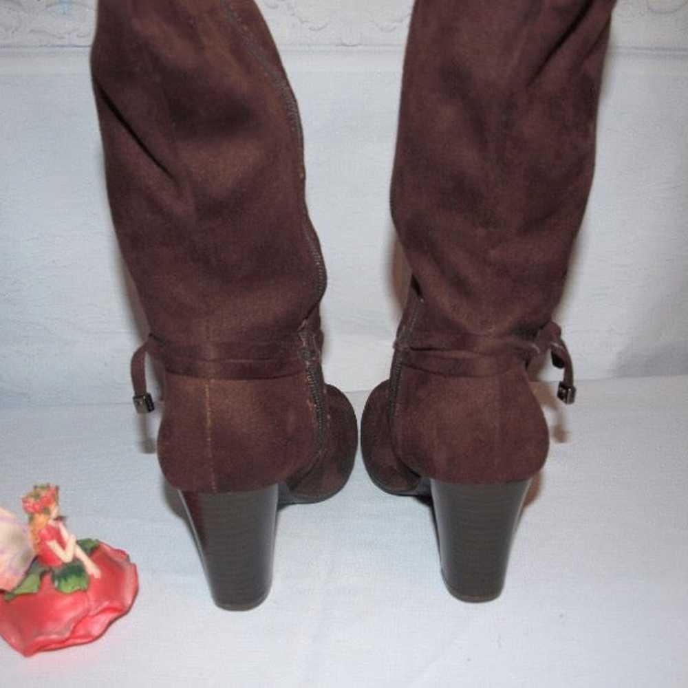 Predictions Faux Suede Boots Mid-Calf Comfy Brown… - image 6