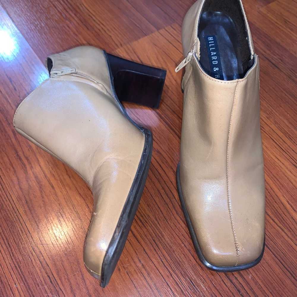 Hillard & Hanson Tan Leather Ankle Booties Vintag… - image 2