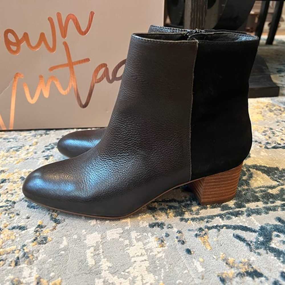 CROWN VINTAGE ANKLE BOOTIES BLACK LEATHER 8 - image 3