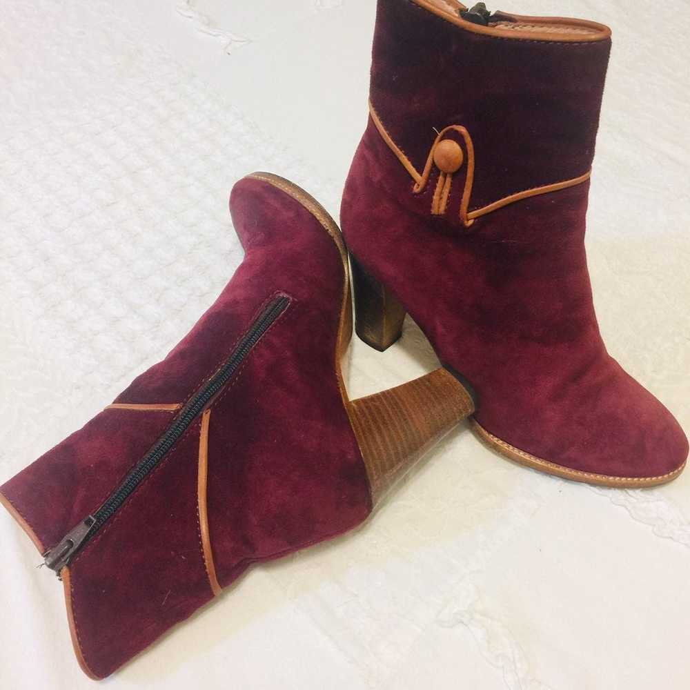 Vintage Cranberry Suede Italian Marco An - image 1