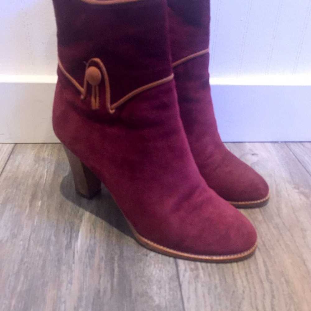 Vintage Cranberry Suede Italian Marco An - image 3