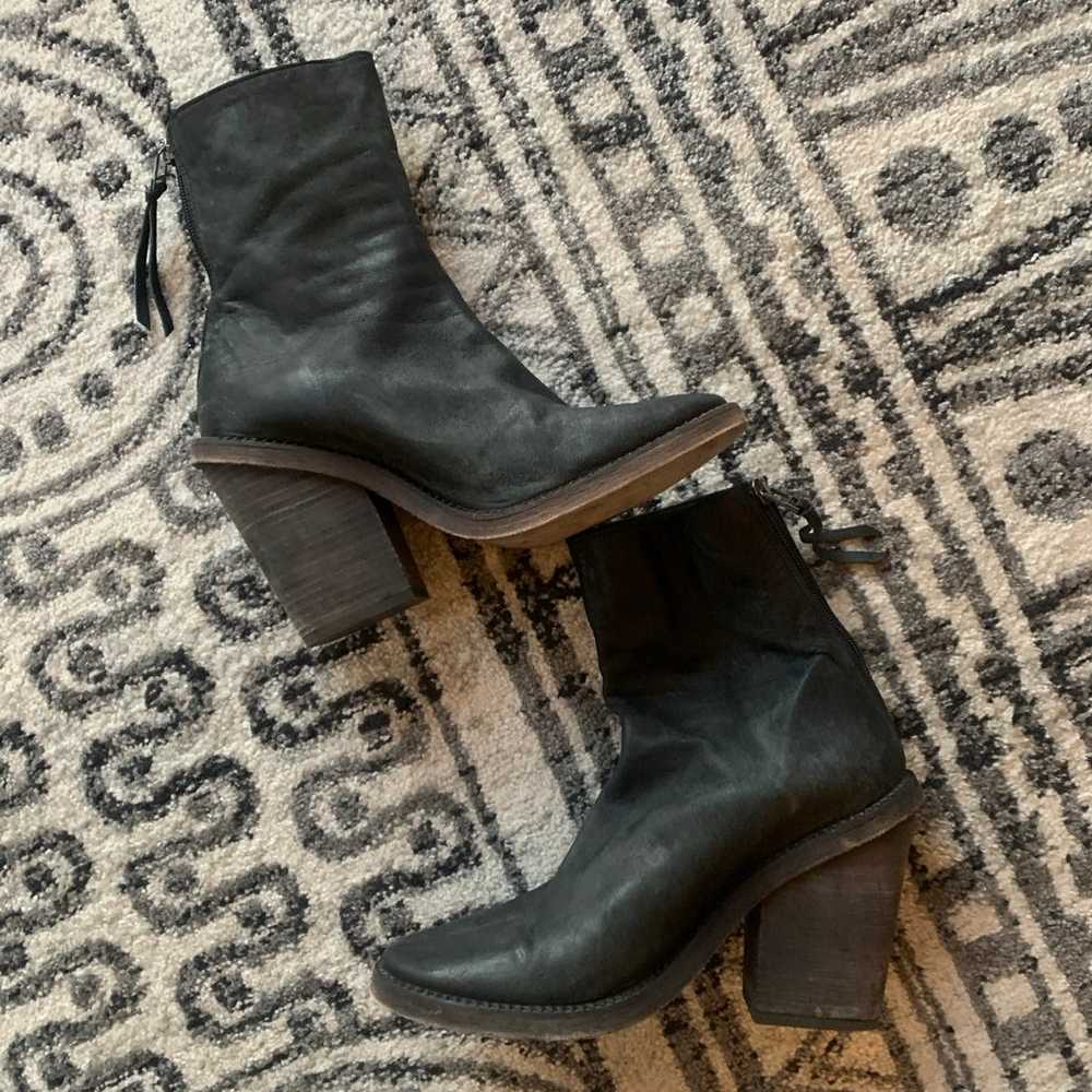 Free people black Leather brown marquis heel - image 1