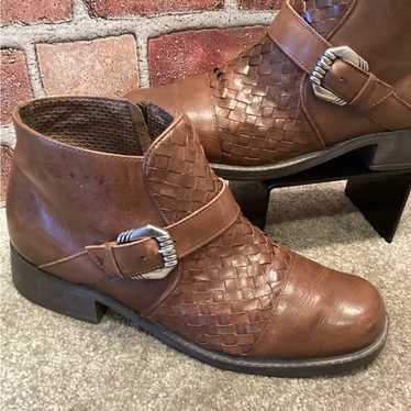 Romano Ridolfi womens brown leather ankle boots si