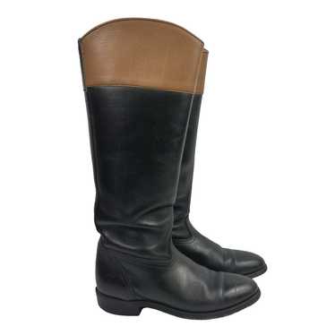 Vtg Womens Frye Black & Tan Boots two tone riding… - image 1