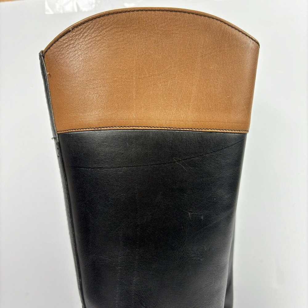 Vtg Womens Frye Black & Tan Boots two tone riding… - image 4