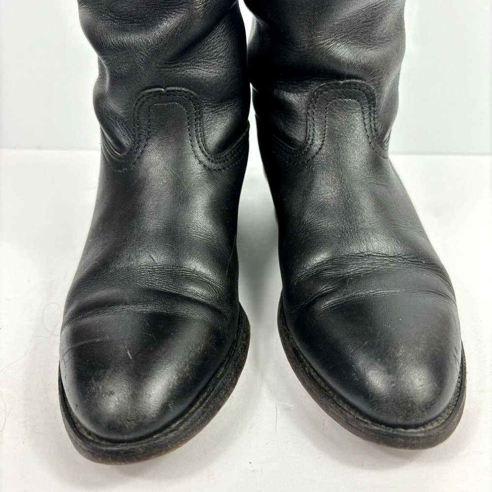 Vtg Womens Frye Black & Tan Boots two tone riding… - image 5