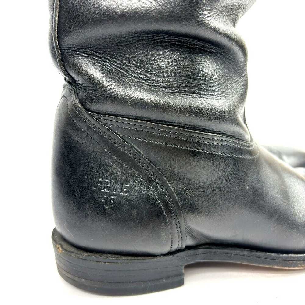 Vtg Womens Frye Black & Tan Boots two tone riding… - image 6