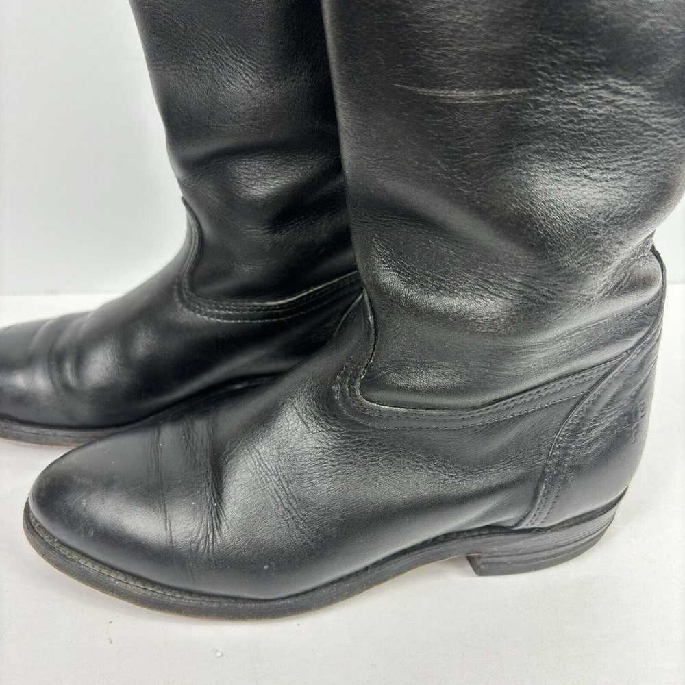 Vtg Womens Frye Black & Tan Boots two tone riding… - image 9