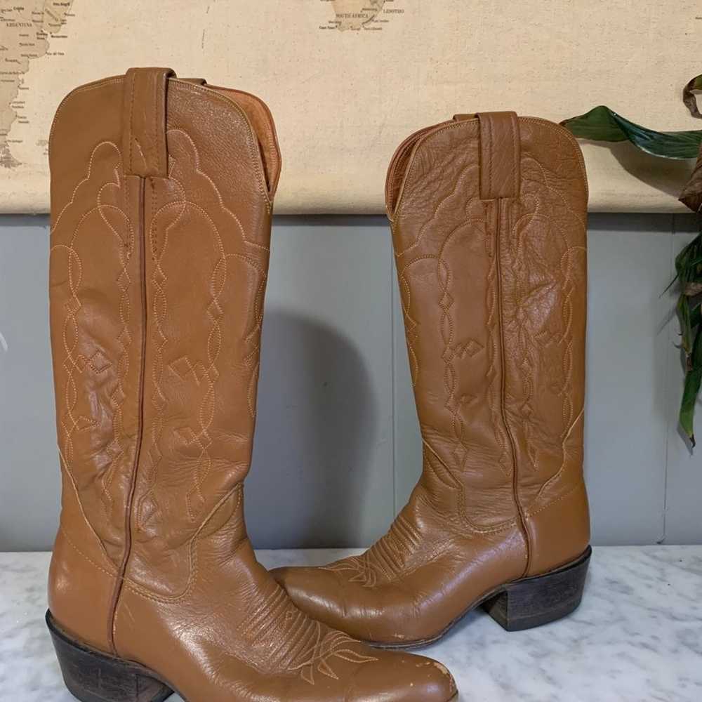 Vintage Woman’s The Sanders Cowgirl Boots Leather - image 1