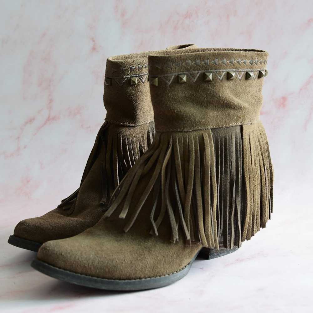 Sbicca Vintage collection tan suede fringe bootie… - image 1