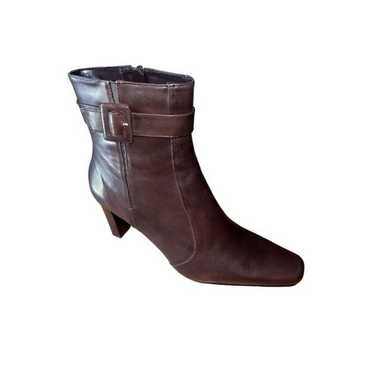 Bandolino Intact Dark Brown Leather Boots Womens … - image 1