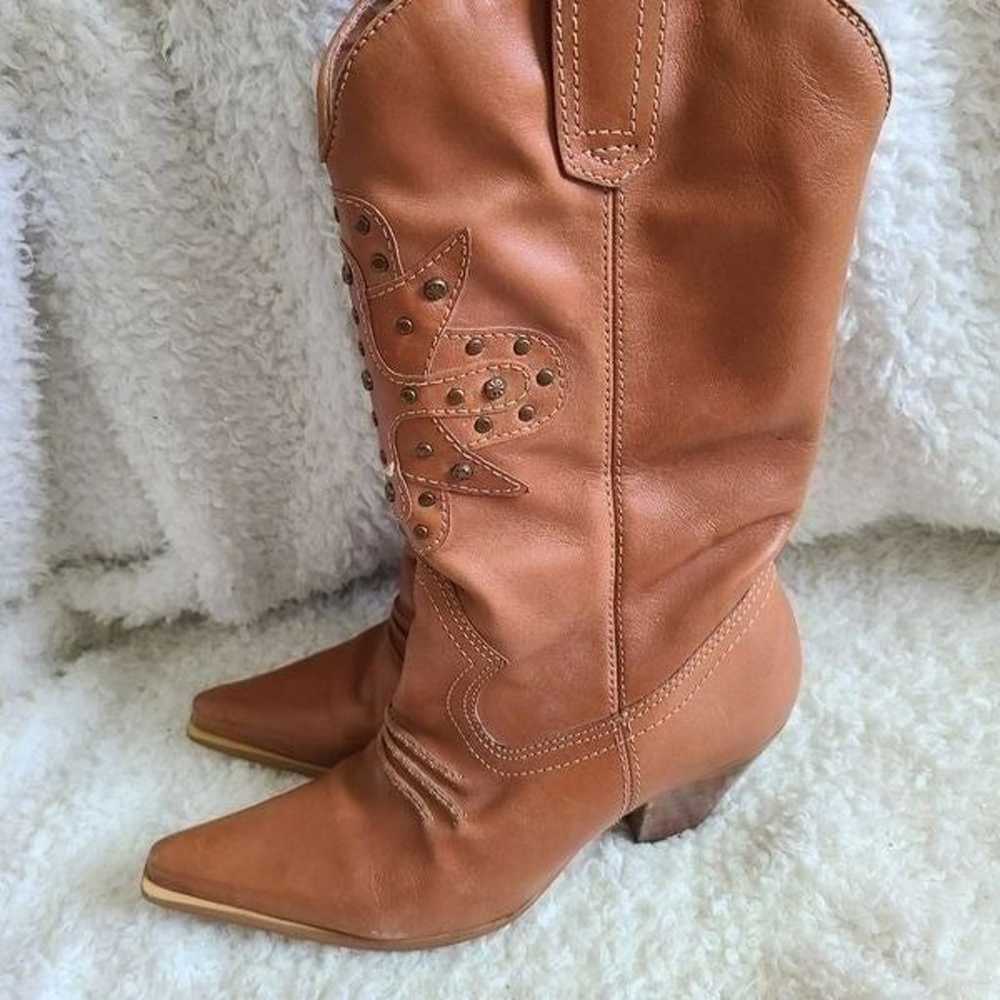 La Strada Vintage Studded Leather Western Boots s… - image 7