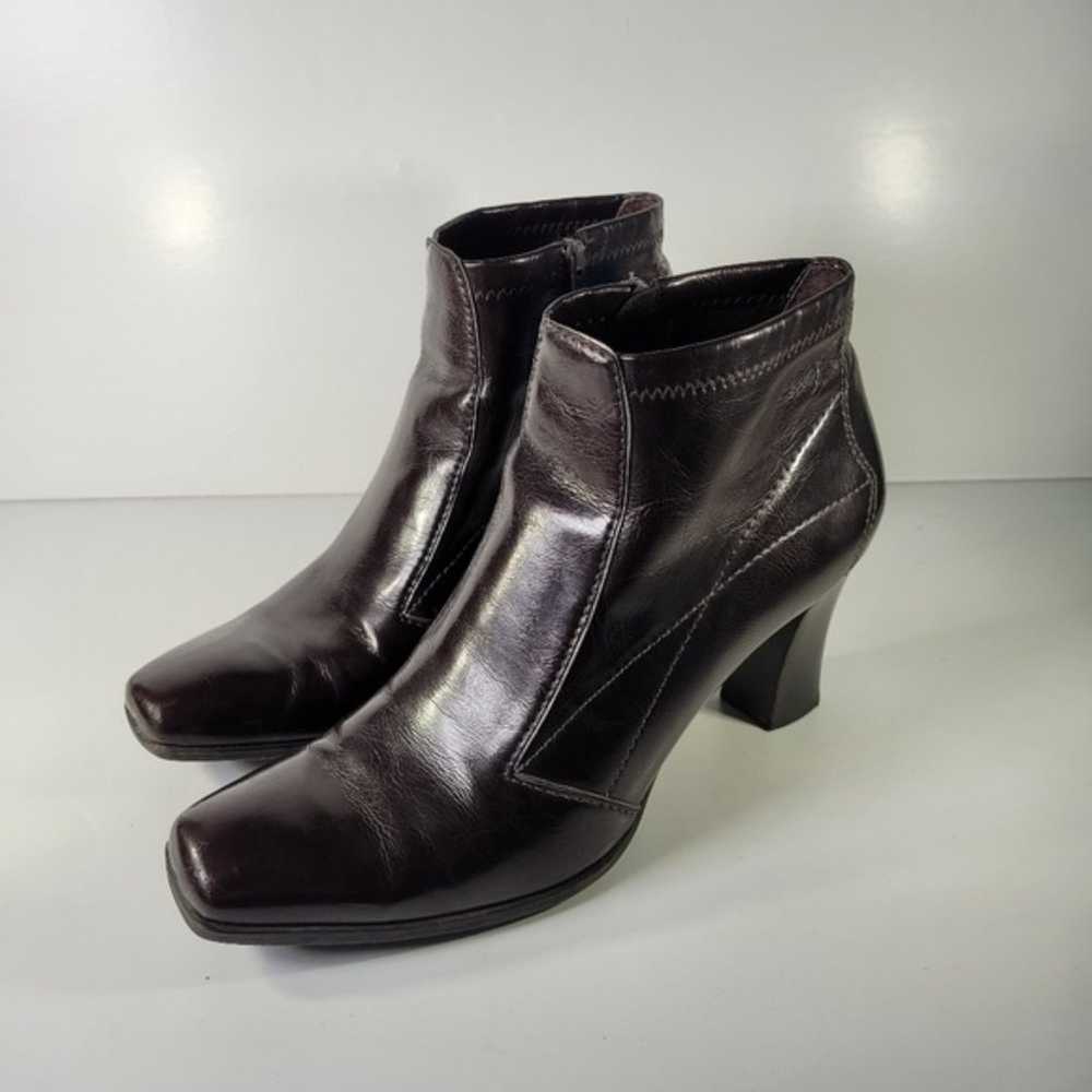 Franco Sarto brown square toe zip booties size 10 - image 1