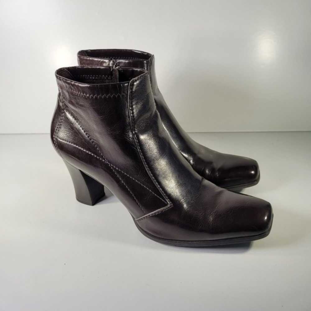 Franco Sarto brown square toe zip booties size 10 - image 2