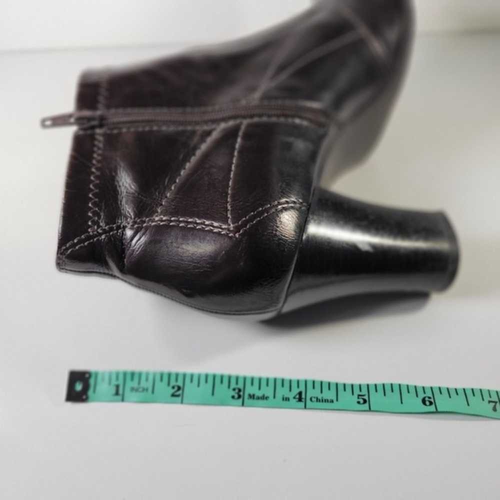 Franco Sarto brown square toe zip booties size 10 - image 5