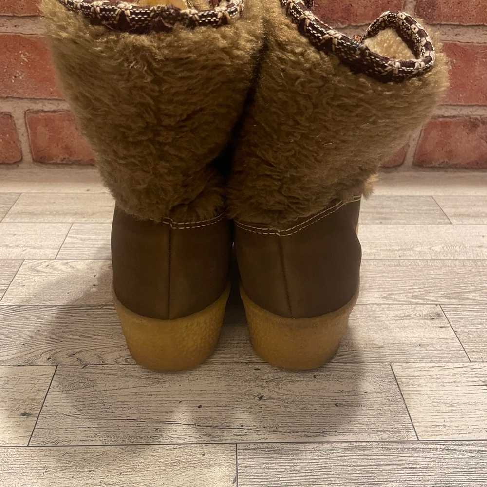 Vintage Snowland Brown Winter Boots Faux Fur Sher… - image 2