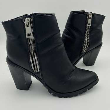 Vintage Black Heeled Zipper Booties - image 1