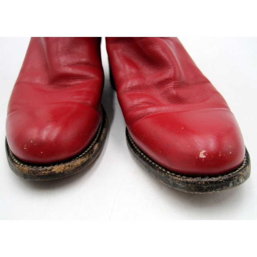 JUSTIN L3055 Red Leather Roper Vintage Cowboy Boo… - image 4