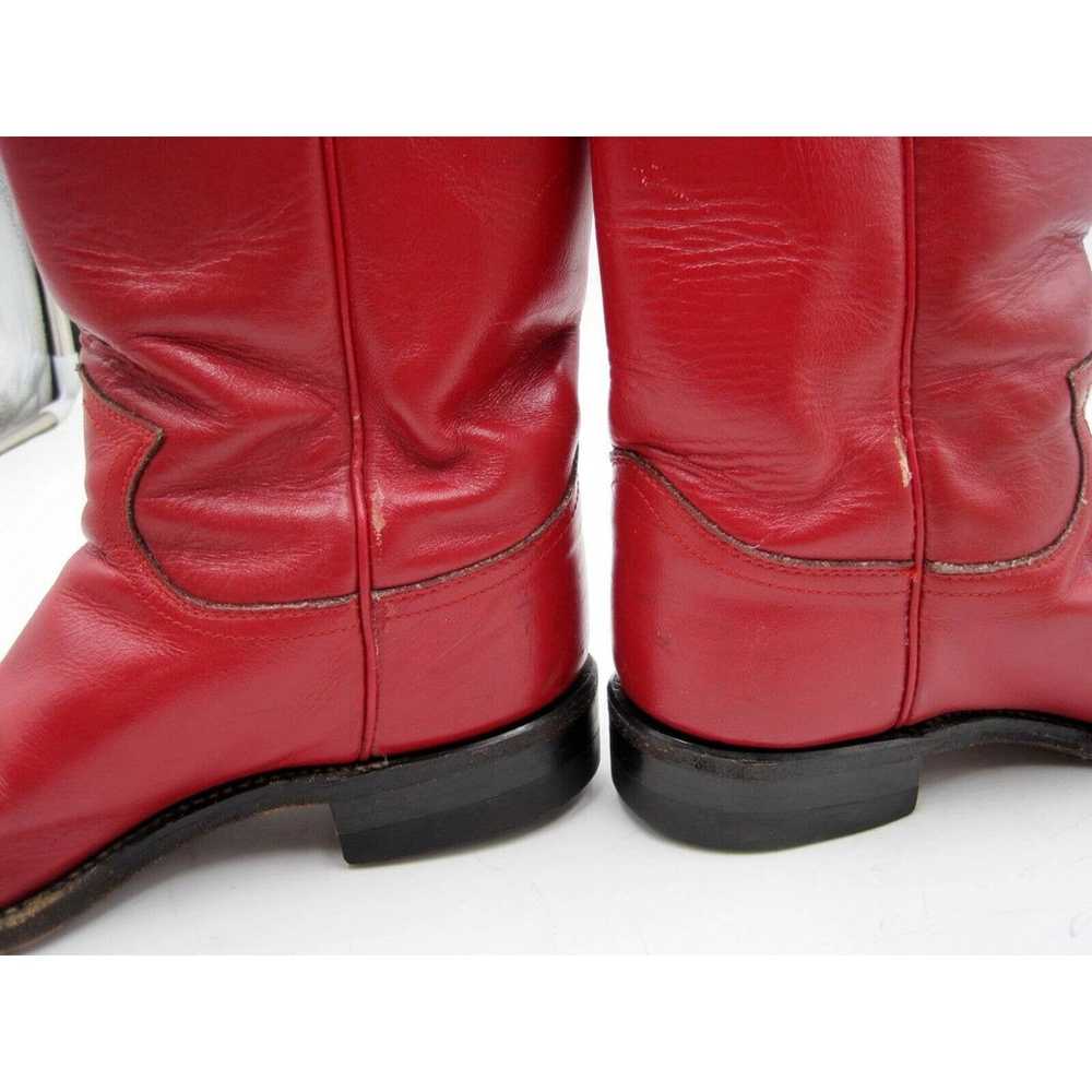 JUSTIN L3055 Red Leather Roper Vintage Cowboy Boo… - image 6