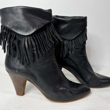 Leather Fringe Boots Size 6 - image 1