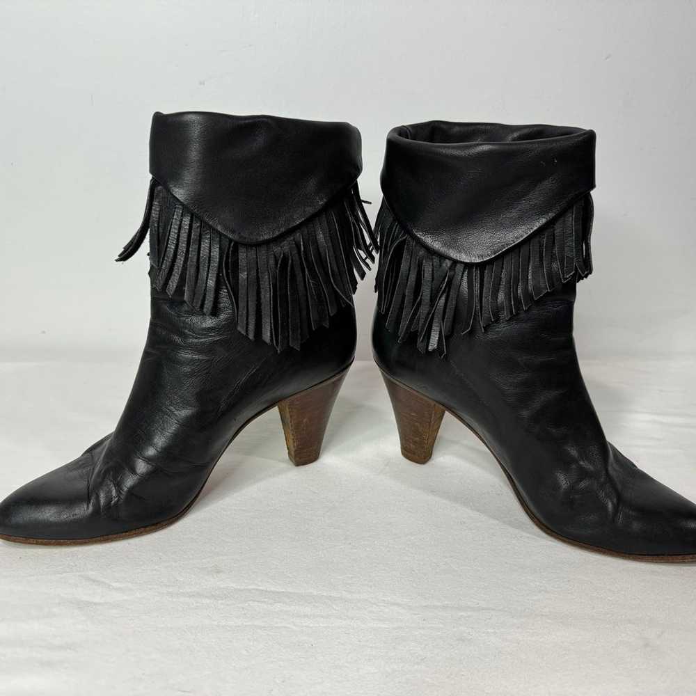 Leather Fringe Boots Size 6 - image 5