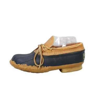 Vintage LL Bean Womens Blue Rubber Gumshoes Mocca… - image 1