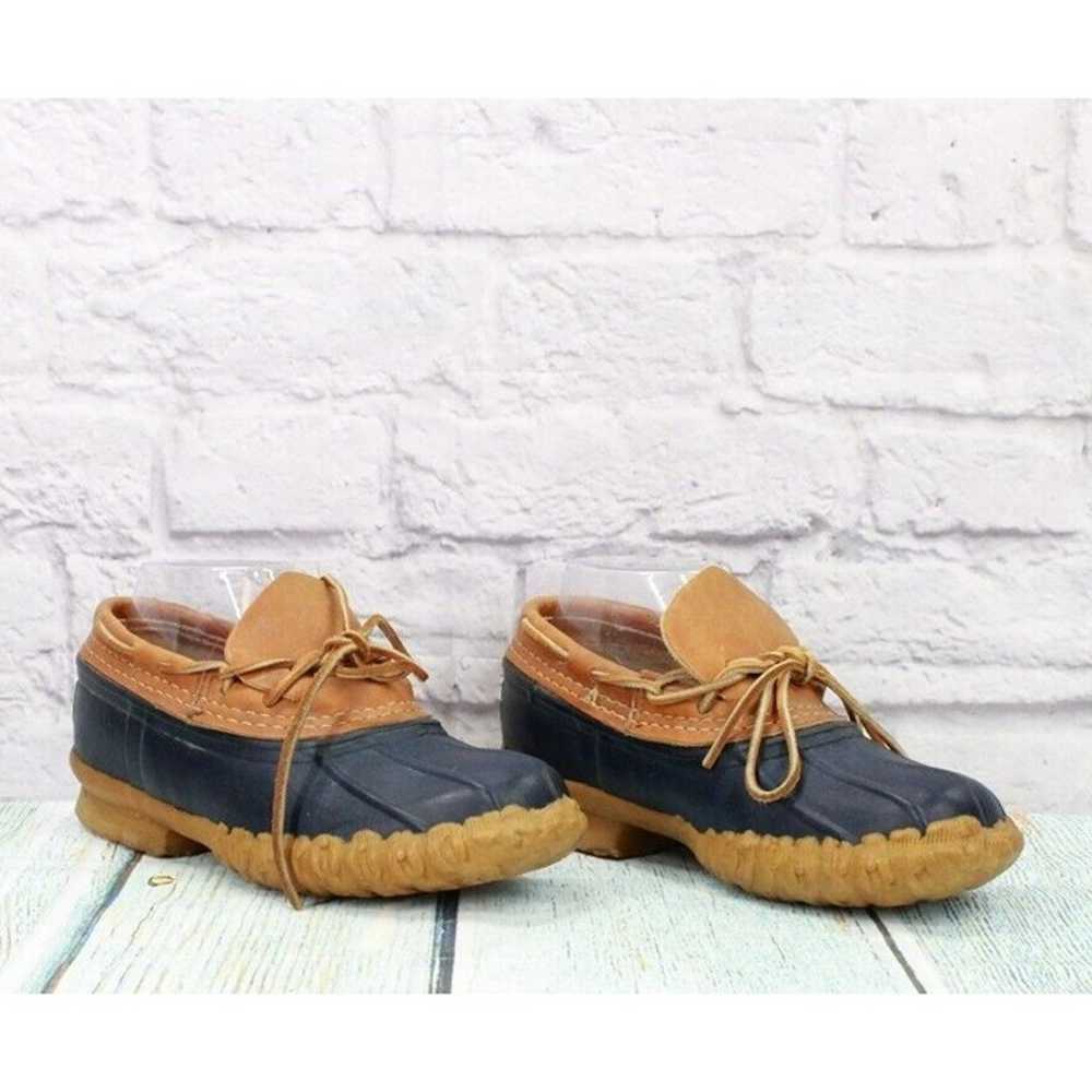 Vintage LL Bean Womens Blue Rubber Gumshoes Mocca… - image 2