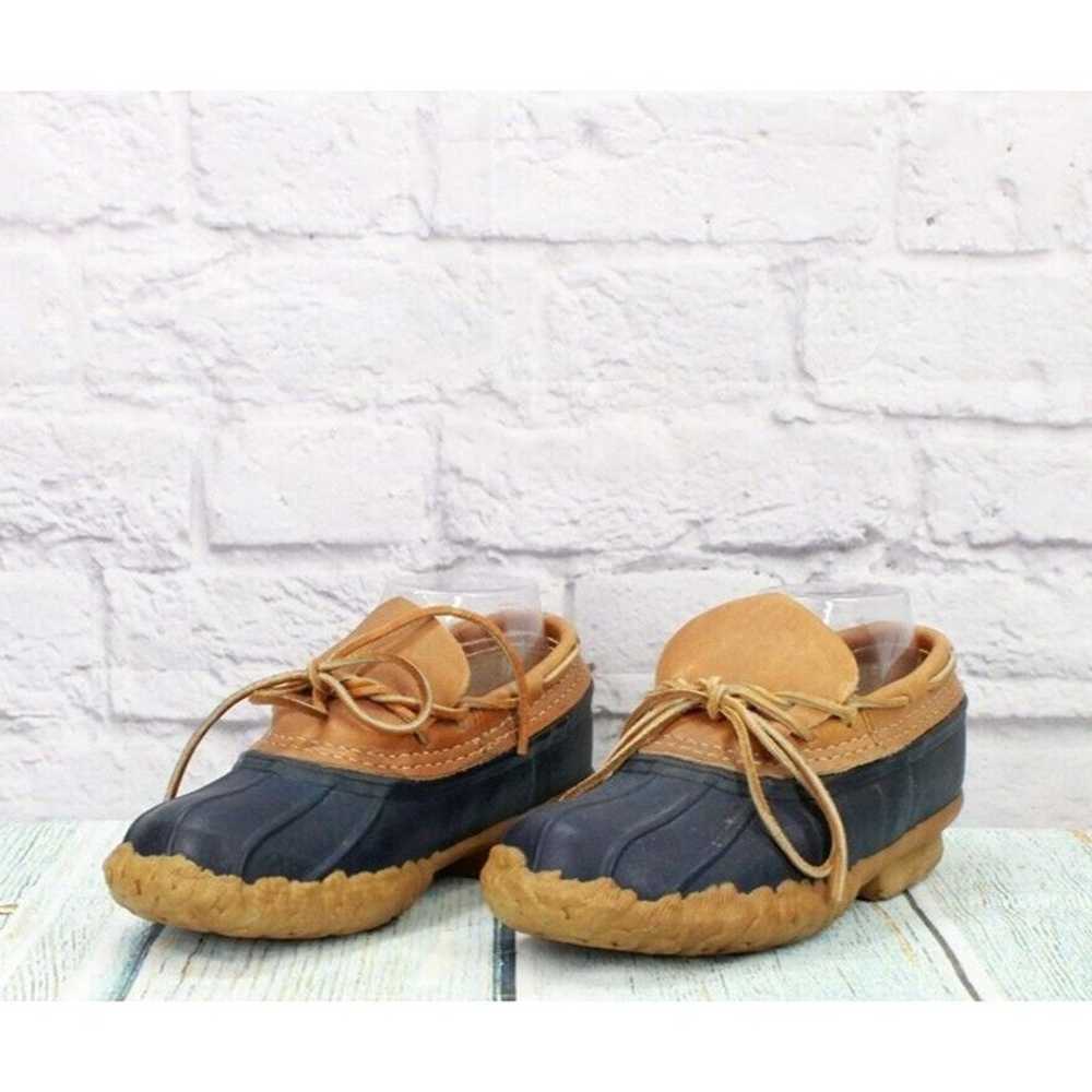 Vintage LL Bean Womens Blue Rubber Gumshoes Mocca… - image 3