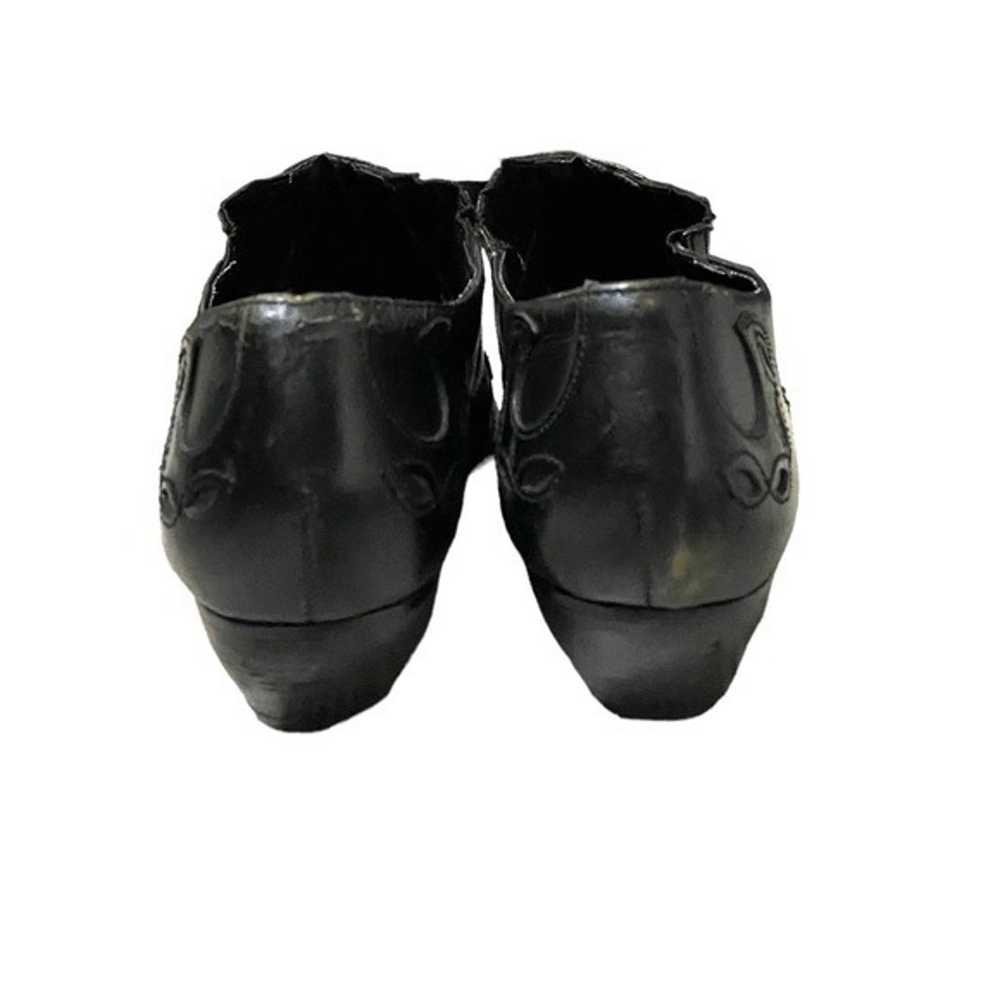 Vintage 90s Black Leather Low Cut Booties - image 4