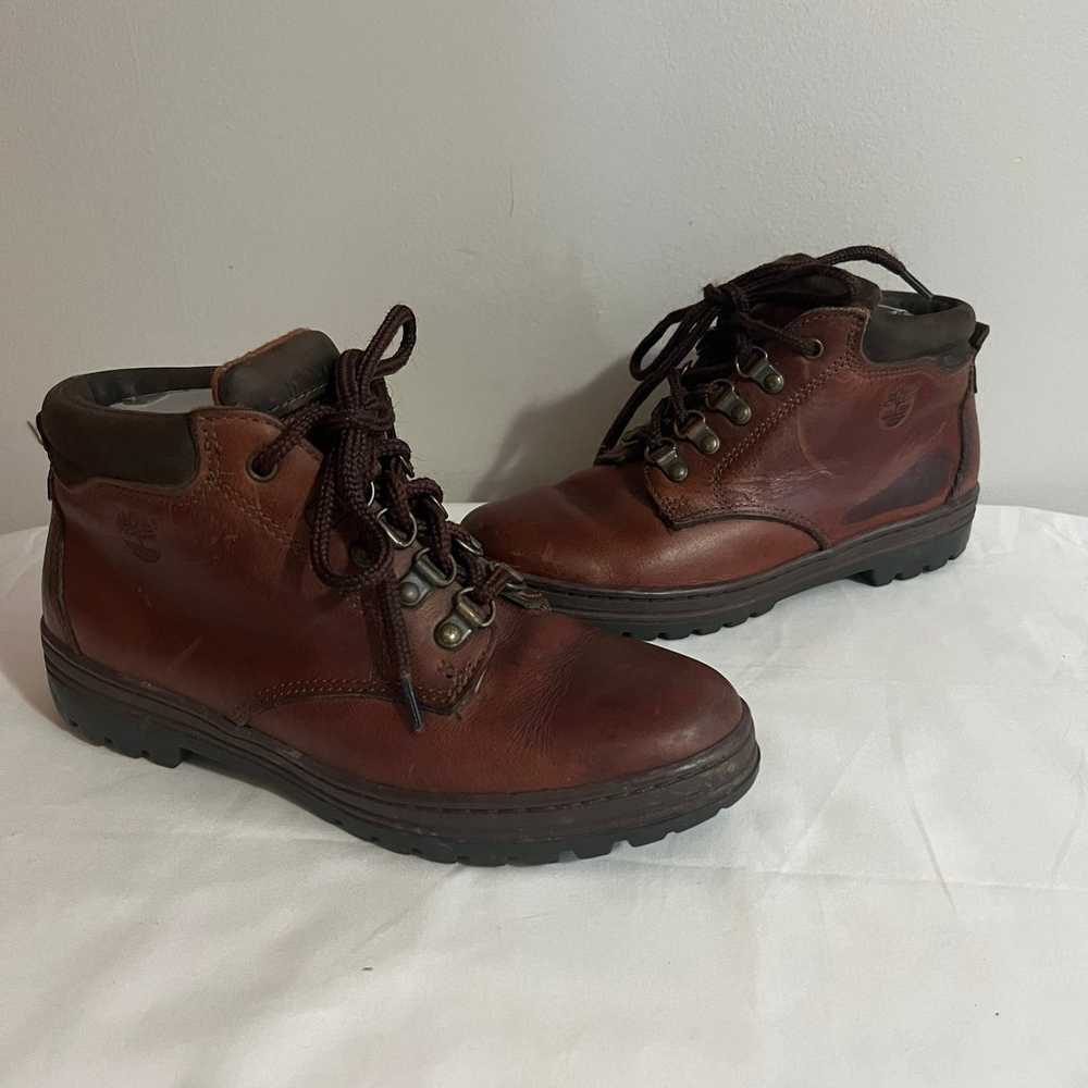 Timberland Boots VTG Womens Brown Leather Ankle L… - image 1