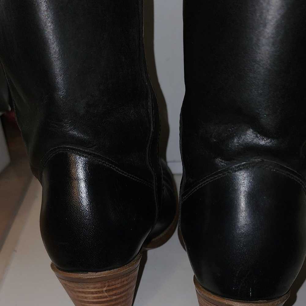 VINTAGE Capezio Black Leather Heeled Western Boot… - image 4