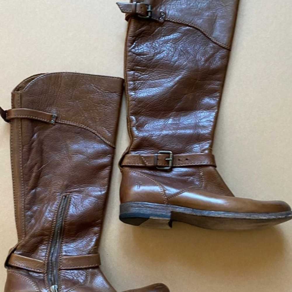 Frye Phillip Riding Boots Brown Leather Size 8 - image 9