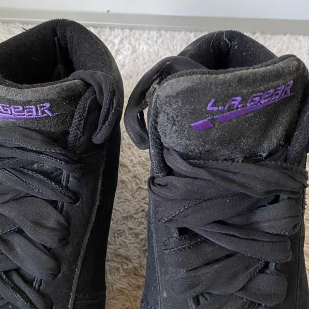 Vintage 1990 LA GEAR Black Suede High To - image 4