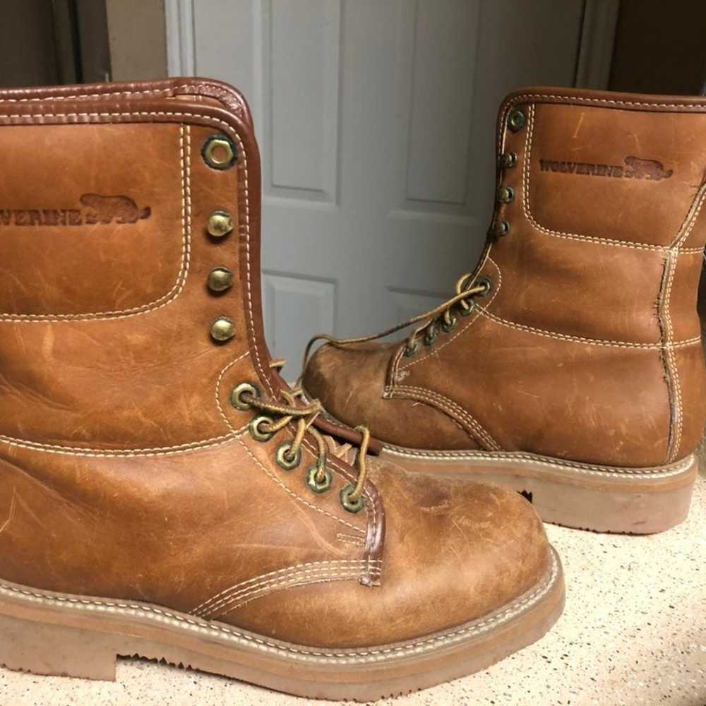 Vintage Wolverine Leather work Boots - image 2