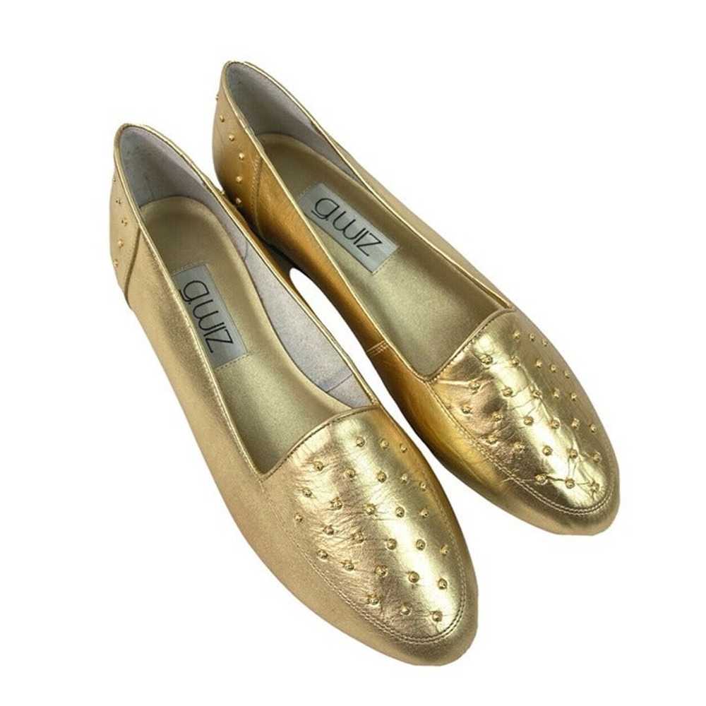 *Vintage G Wiz Gold Studded Ballet Flats Womens S… - image 1