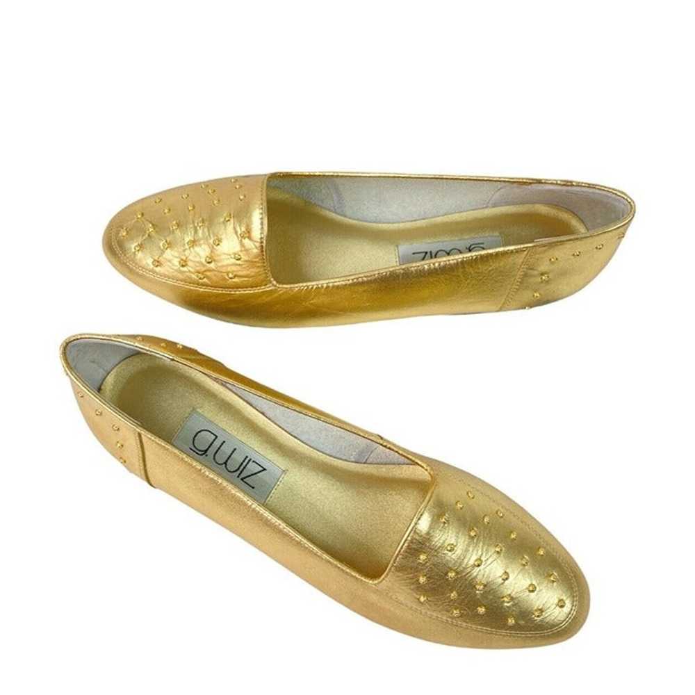 *Vintage G Wiz Gold Studded Ballet Flats Womens S… - image 3