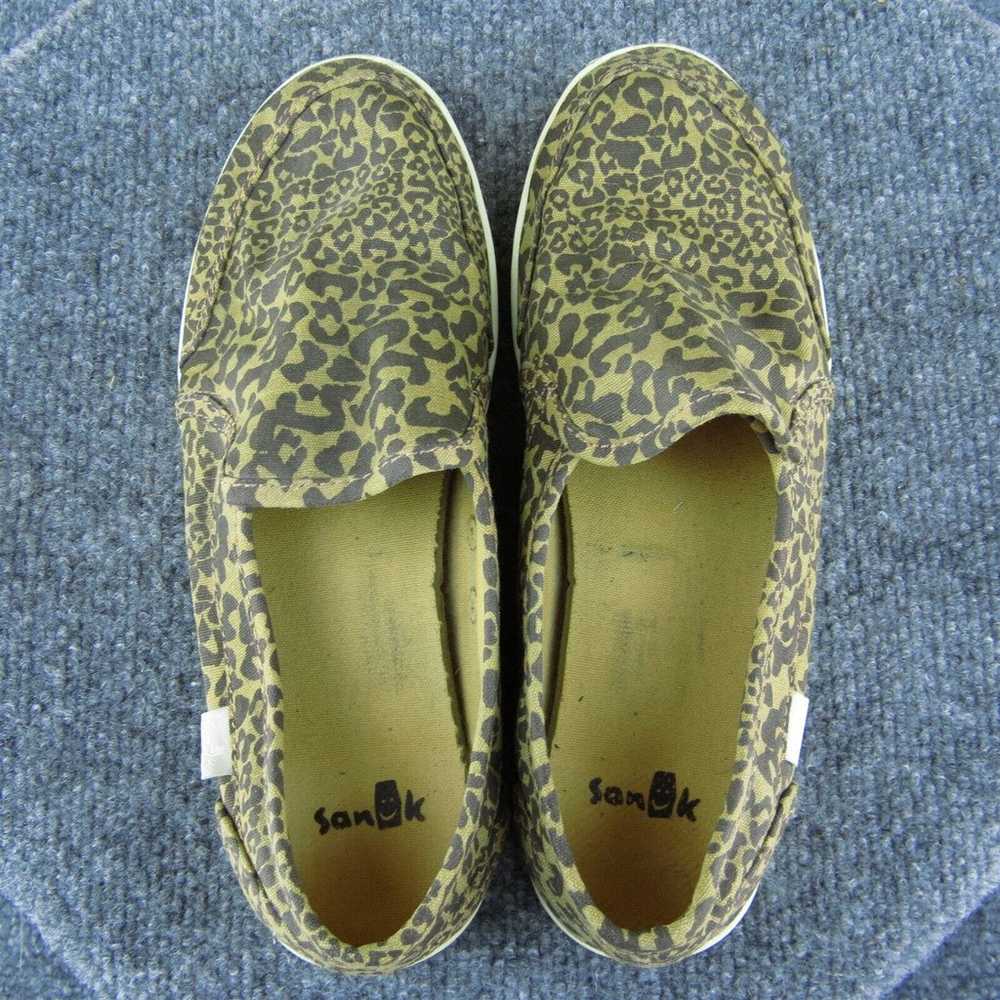 Sanuk Women Flat Shoes Brown Fabric Slip On Size … - image 6