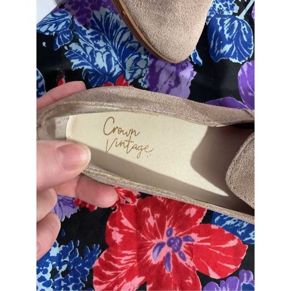 Crown Vintage Suede Leather Flats Size 8.5 M Sand - image 2