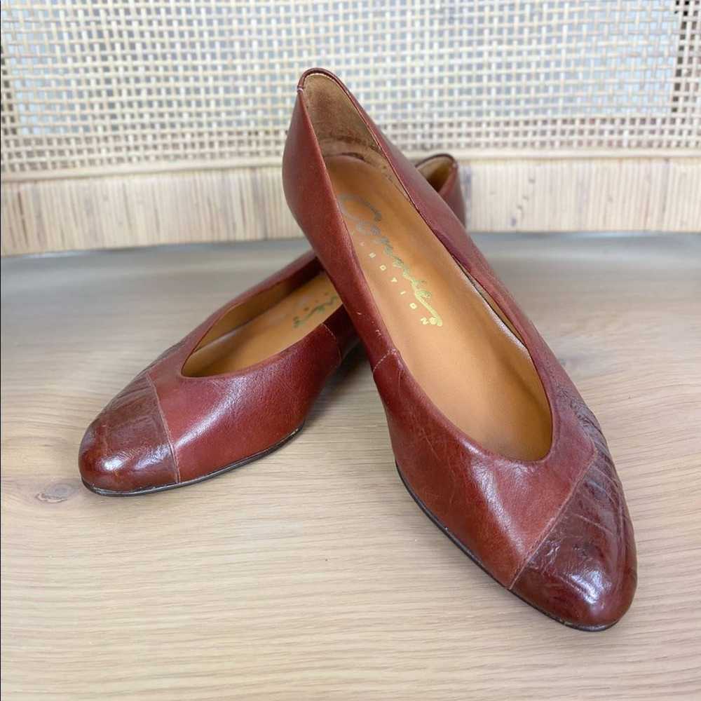 Vintage Connies Collection Leather Flats | Brown … - image 1